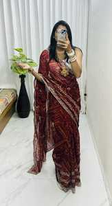 ชุดเดรสผ้าชีฟองผ้าแพรลายดอกไม้และผ้าพันเฮจพิมพ์ลายดอกไม้ผู้หญิงแฟชั่นผู้ผลิตจาก surat ในอัตราที่ต่ำที่สุด - Product Image 3