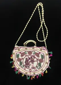 Bolsa de mão bordada tradicional indiana, bolsa estilo étnica, rajasthani, jaipuri, para mulheres, artesanal, boho, bolsa de ombro tribais
