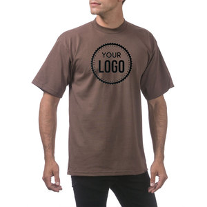 Shaka Wear Custom Logo Pro Club-Camiseta pesada de algodón de manga corta con cuello redondo para hombre - Product Image 1