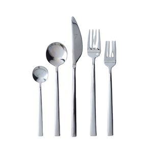 Vente en gros de couverts portugais écologiques avec fourchette et cuillère, couverts en acier inoxydable 306 argentés, couverts pour fêtes de mariage - Product Image 1