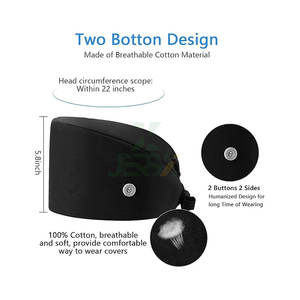 Gorros de Trabajo con Botones, Banda Elástica Absorbente de Sudor, Gorros Ajustables Unisex para Enfermeros, Cocineros, Médicos, Gorro Quirúrgico Deportivo con Bordado 3D - Product Image 6