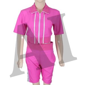 Ensemble short et haut court en coton décontracté pour femmes Jersey imprimé vintage confortable pour l'été vente en ligne appliques de perles - Product Image 4