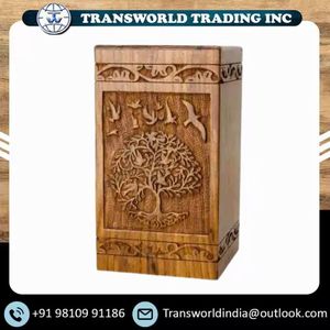 Handmade Wood Cremation <b>Urn</b> Tree of Life Birds Carving Natural Finish Adult Memorial Ashes Box Custom Wholesale OEM - Product Image 2