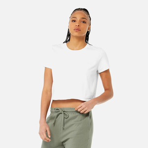 Tops cortos de verano para mujer, camiseta de manga corta con cuello redondo, Camisetas básicas, camisetas finas de lona BC Bella, camisetas a precio al por mayor - Product Image 3