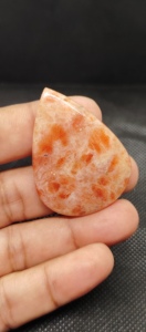 Pierre précieuse polie lisse de cabochon orange naturel de Sunstone pour la fabrication de bijoux - Product Image 3