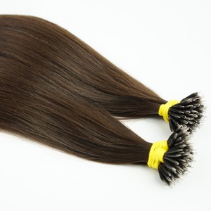 Extensiones de cabello humano virgen con anillo nano ruso de alta calidad color 5 tendencia caliente suave sedoso múltiple con estructura fuerte - Product Image 1