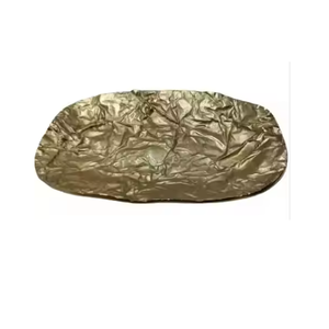 Plateau de service élégant imprimé de logo personnalisé de mariage de style lotus couleur or antique pour la maison hôtel restaurant - Product Image 3