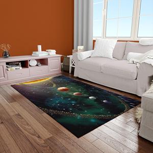 Tapis du système solaire stellaire, tapis de sol avec planètes de l'espace, tapis doux non tissé - Product Image 3