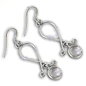925 <b>Silver</b> <b>Drop</b> <b>Earrings</b> for Women Gold Plated with Quartz Pearl Diamond Gemstones Water <b>Drop</b> Shape for Weddings - Product Image 2