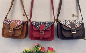 Elegante bolso de cuero Jacquard para mujer, bandolera colorida con cuero genuino y forro de nailon, nuevo diseño de INS - Product Image 6