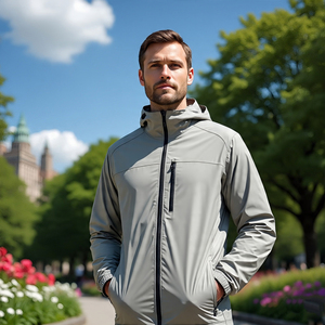 Ropa deportiva Stand Collar Training Running Soft-Shell Jacket Hombres Zip Up Rain Coat Hombre Quick Dy Trekking Chaquetas Hombres - Product Image 2