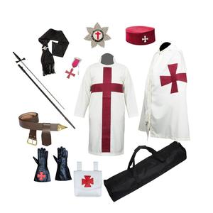 Uniformes Masónicos de Caballero Templario Bordados de Alta Calidad al por Mayor con Accesorios, Tela de Lona, Cruz Roja, Insignia Masónica - Product Image 3
