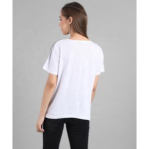 OEM personnalisé 180 gsm 100% coton décontracté femmes col rond t-shirts en gros plaine femmes t-shirt blanc vêtements d'été femmes - Product Image 2