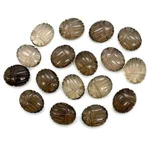 Perles de sculpture de scarabée en quartz fumé 12 MM, forme de scarabée sculptée à la main, cristal briolette - Product Image 5