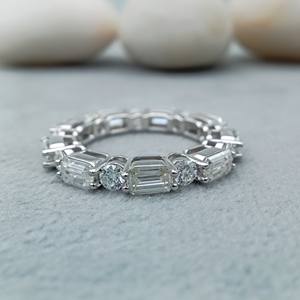 Personnalisé 14K Or 925 Argent 18K Ensemble Bague De Fiançailles De Mariage Fantaisie Solitaire VVS Moissanite À La Mode 100% Anniversaire Fête Diamant - Product Image 1