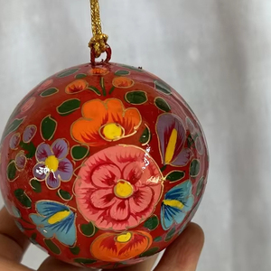 Elegant Hand-Painted Paper Mache Christmas Ornaments for Enhancing Your Christmas <b>Tree</b> Decorations - Product Image 1