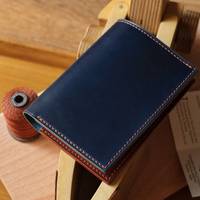 Dompet kulit asli lipat buatan tangan internasional RM dompet warna yang dapat disesuaikan Logo India