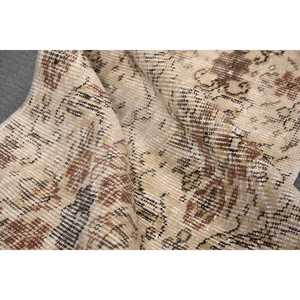 1.7x3.4 ft Turkish Rug, <b>Brown</b> Patchwork Vintage Rug <b>Wool</b> - Product Image 5