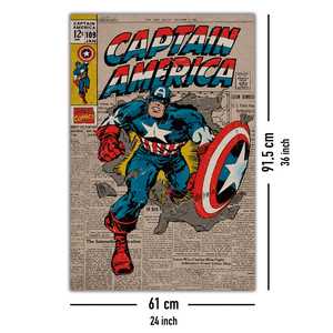 โปสเตอร์กัปตันอเมริกา มาร์เวลคอมิกส์ เทคนิคการพิมพ์ออฟเซ็ตและดิจิทัลสำหรับการตกแต่ง - Product Image 5