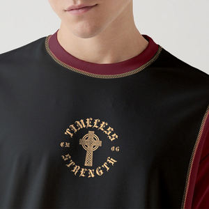 เสื้อยืดโอเวอร์ไซส์สำหรับผู้ชายเสื้อครอปผ้าฝ้ายและผ้าโพลีเอสเตอร์ผ้าคอตตอนสวมใส่สบายออกแบบโลโก้ได้ตามต้องการ - Product Image 4