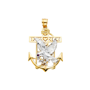 Clásico 14K plata amarillo chapado en oro Mariner águila colgante lujo cristiano joyería religiosa con diamante circón para niños - Product Image 1
