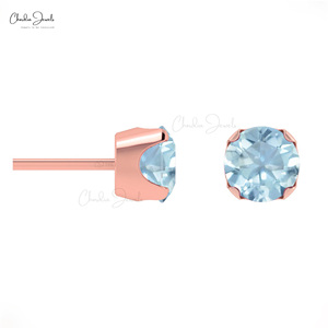 Xác minh Nhà cung cấp đồ trang sức 0.60 CT vòng cắt tùy chỉnh đá quý Bông tai 14k vàng Tanzanite đá duy nhất đồ trang sức mùa hè với moq - Product Image 2