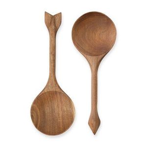Children Vintage Japanese Wooden <b>Small</b> Baby Spoon Set of 2 Kid Flatware Utensil Cutlery Long Handle Solid Wood Coffee Spoon - Product Image 1