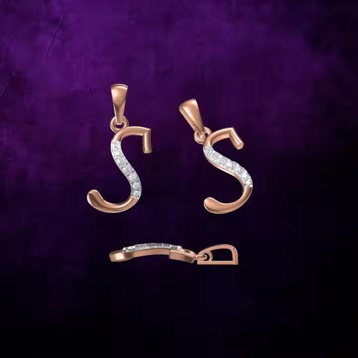 Graceful & Beautiful S-Alphabet Pendant Necklace for Women 18k Rose Gold Stylish Letter Charm Perfect Gift for Her
