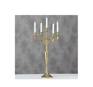 Candelabro de plata de 5 luces para boda, centro de mesa, Metal de aluminio, decoración para bodas y fiestas, suministros para eventos, portavelas - Product Image 1