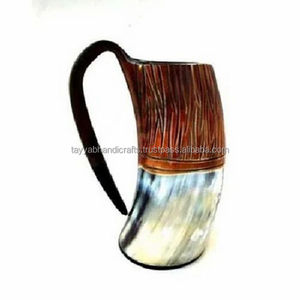 Chope en corne de Viking personnalisée, gravée à la main, style animalier, polie, pour boire - Product Image 6