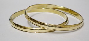 Luxury <b>Metal</b> Plated Copper Slim Bangle For Women Two Piece Polished Smooth Round <b>Bracelet</b> Elegant Minimalist Wedding Fashion - Product Image 2