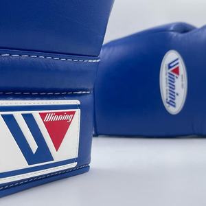 Guantes de Boxeo de Piel de Vacuno Genuina de Alta Calidad, Azules, Transpirables, que Absorben la Humedad, para Entrenamiento de Kickboxing, Artes Marciales, Personalizables OEM - Product Image 3