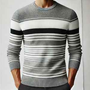 Pull en maille à col rond surdimensionné pour homme personnalisé, 100% laine, uni, fermeture éclair, broderie sur le devant, streetwear, hiver - Product Image 3