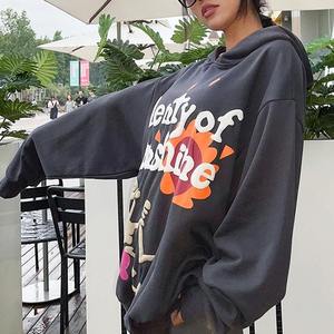 Sweat à capuche imprimé bouffant coton lourd sweat à capuche pour femme pull de luxe imprimé personnalisé surdimensionné sweats à capuche personnalisés en coton - Product Image 3