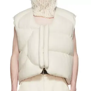 Chaleco acolchado transpirable de alta calidad para hombre, chaleco de plumón de gran tamaño con logotipo personalizado, chaleco ligero de burbujas, ropa de calle de invierno - Product Image 2