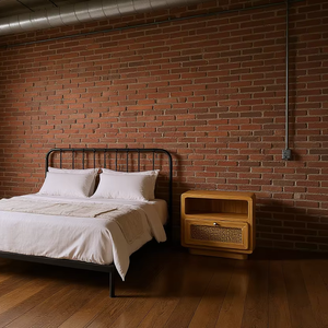 Table de chevet de conception traditionnelle minimaliste en bois de teck massif convertible de haute qualité pour la chambre à coucher salon utilisation d'appartement - Product Image 1