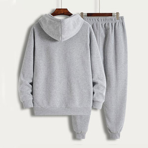 Survêtement en molleton de coton avec logo personnalisé noir blanc gris vêtements de sport unisexe course à pied entraînement jogging marque distributeur OEM bas prix - Product Image 2