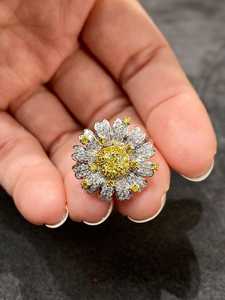 แหวนเพชรโมอิสทรงกลมลายดอกไม้สีเงิน925สำหรับเป็นของขวัญในงานเลี้ยงครบรอบสำหรับพันธมิตรเซอร์ไพรส์ - Product Image 2