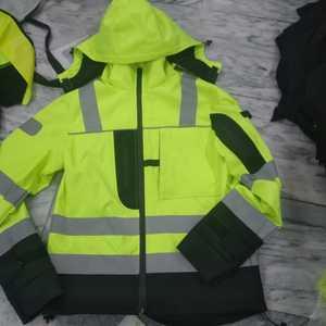 เสื้อกันฝนของผู้ชายแจ็คเก็ตกันน้ำสะท้อนแสงสำหรับฤดูหนาวเสื้อแจ็กเก็ตแบบเย็นกลางแจ้งเสื้อแจ็คเก็ตทำงานของผู้ชายเสื้อแจ็กเก็ตนิรภัยสะท้อนแสง - Product Image 4