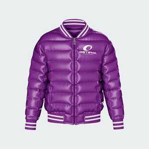 เสื้อแจ็คเก็ตพัฟเฟอร์ผู้ชายผ้าโพลีเอสเตอร์ สีตามสั่ง บริการ OEM แบบซิป มีหลายขนาด - Product Image 6