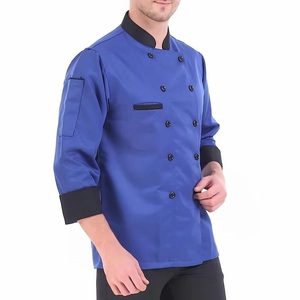 เสื้อเชฟผ้าแคนวาสคุณภาพสูง ผสมผ้าฝ้ายและโพลีเอสเตอร์ ปรับแต่งได้ แขนยาว กระดุมสองแถว ชุดยูนิฟอร์มสำหรับพนักงานร้านอาหาร - Product Image 2