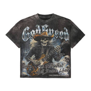Camiseta Personalizada de Algodón 100% para Hombre, Corte Regular, Talla Grande, Estilo Hip Hop, Transpirable, con Logotipo y Estampado Frontal - Product Image 1