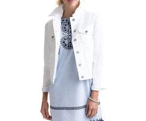 Veste en jean pour femme de haute qualité avec logo personnalisé, automne-hiver, 100% coton, respirante, coupe ajustée, prix de gros - Product Image 4