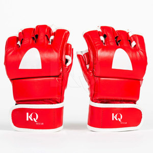 Advanced Leather MMA Gloves for Martial Arts <b>Practice</b> with Lightweight Comfortable <b>Padding</b> and Adjustable Wrist Strap - Product Image 3