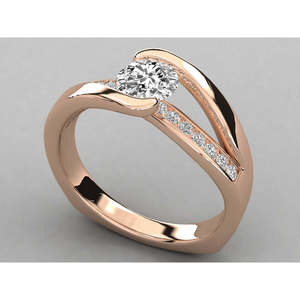 Bague pour femme en or 9 carats avec diamant solitaire cultivé en laboratoire, élégante et luxueuse - Product Image 1