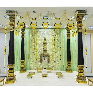 Boda india tradicional Mandap abierto decoración de escenario Venta caliente alta calidad estilo indio del Sur Pilares de fibra Mandapam configuración - Product Image 1