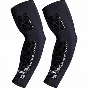 Mangas deportivas de compresión de marca personalizada, diseño propio, transpirables, con protección UV, para baloncesto, correr, soporte para el codo, OEM. - Product Image 5