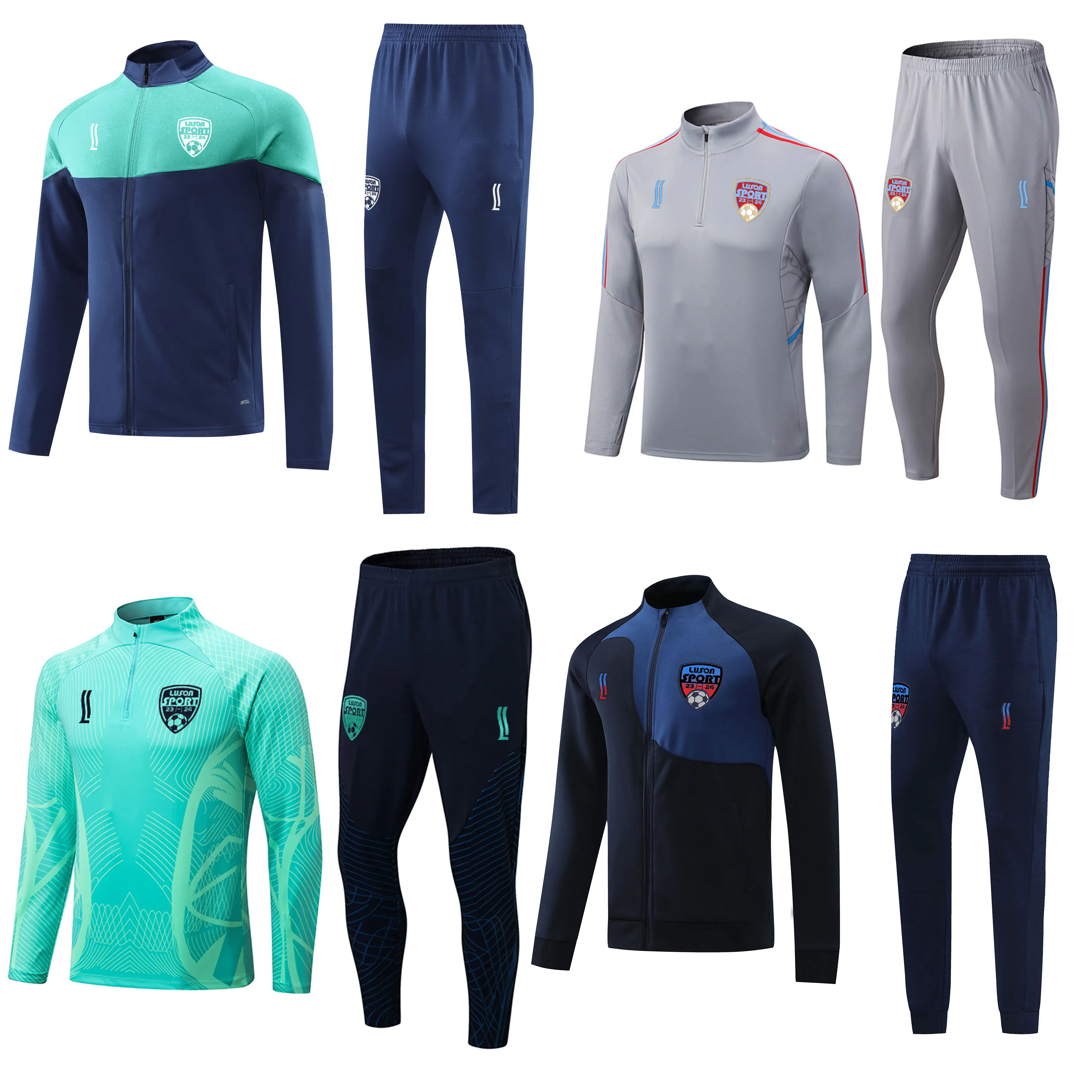 Kits de fútbol Luson, conjunto completo, ropa de fútbol, kits de fútbol azul para equipos, Kit de entrenamiento de fútbol, camiseta de fútbol personalizada