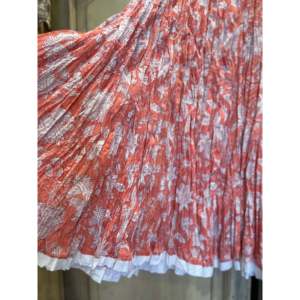 Salmon-Colored Formal Work <b>Skirt</b> Empire Waistline Crocheted Corduroy Chiffon Fabric Featuring Animal <b>Elastic</b> Band for Work - Product Image 4