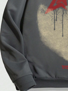 Sweat à capuche imprimé personnalisé vintage pour hommes respirant confortable coton polaire/polyester pull fermeture éclair hiver style brodé - Product Image 4